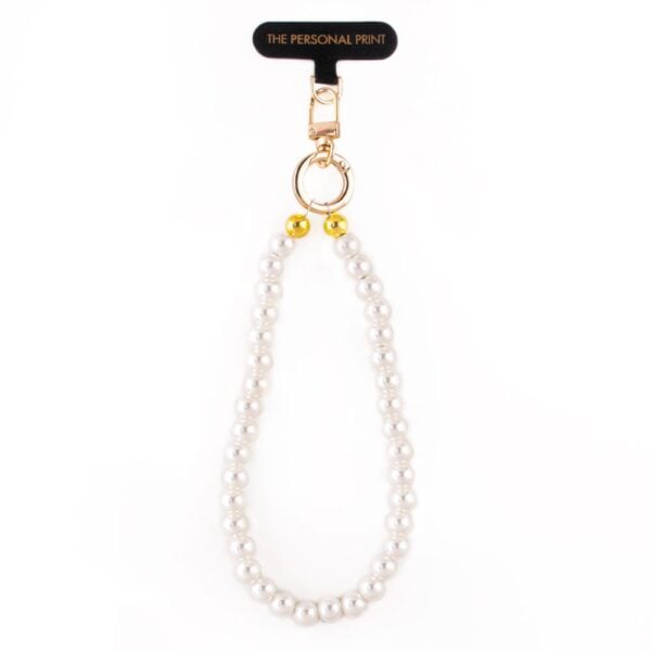 Universal Wrist Phone Strap- Pearl White Chain