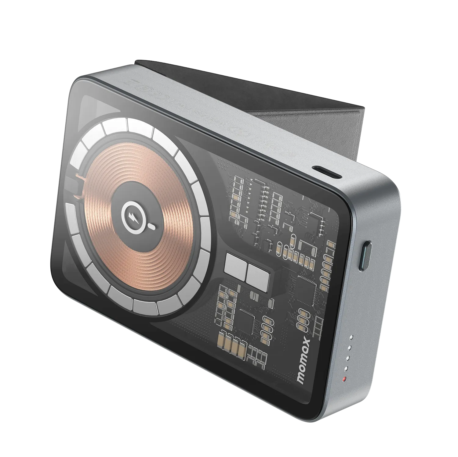 MOMAX Q.MAG POWER 11 Magnetic Wireless Battery Pack With Stand 10000MAH - Image 2
