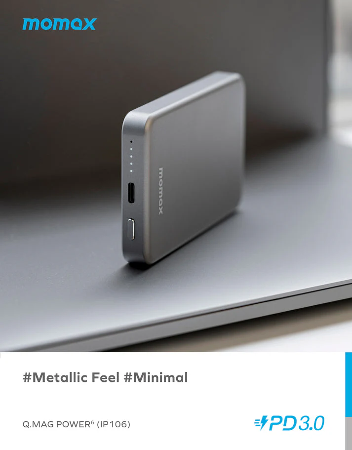 MOMAX Q.MAG POWER 6 Magnetic Wireless Battery Pack 5000MAH - Image 3