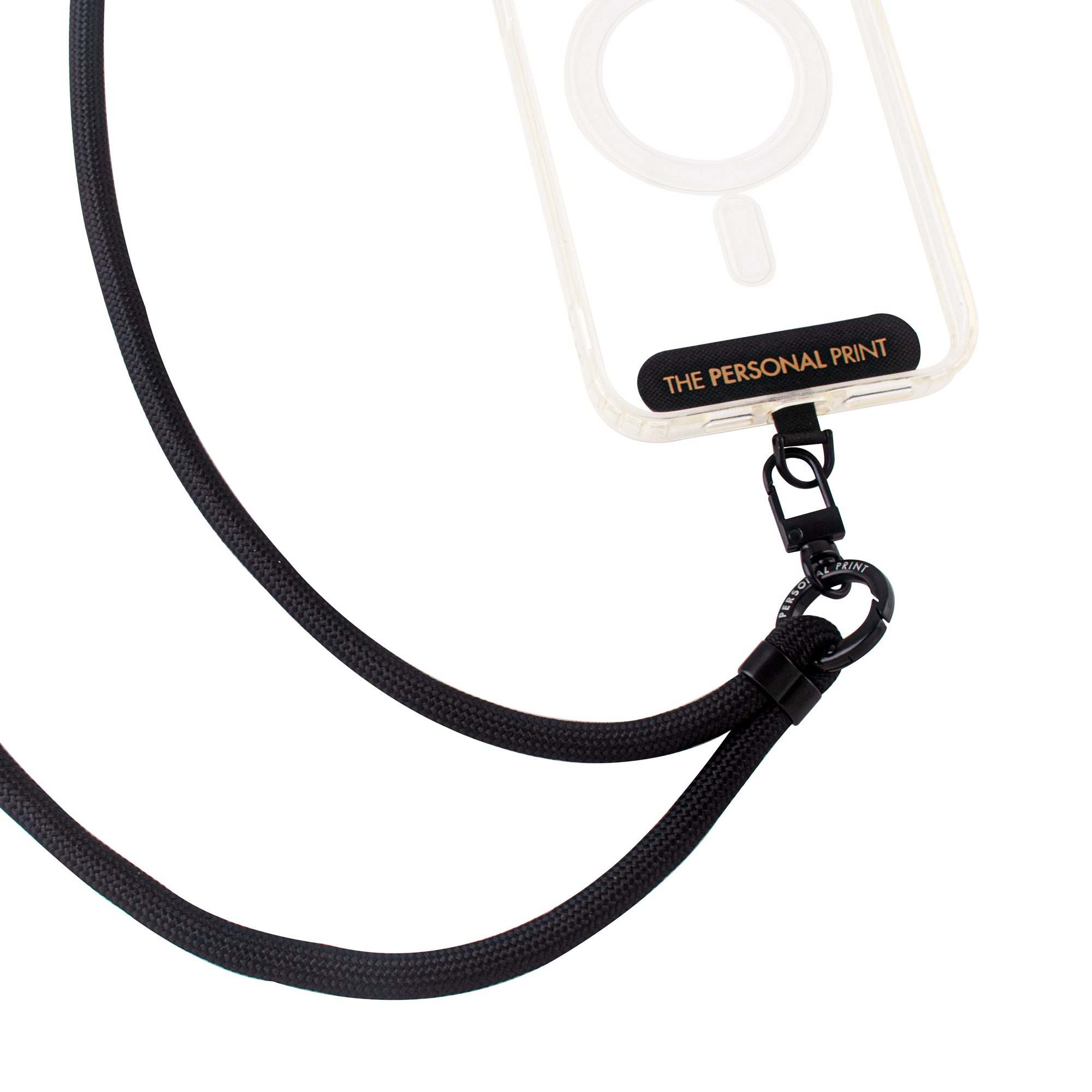 Universal Cross Body Phone Strap- Cord Black Black/Hardware - Image 3