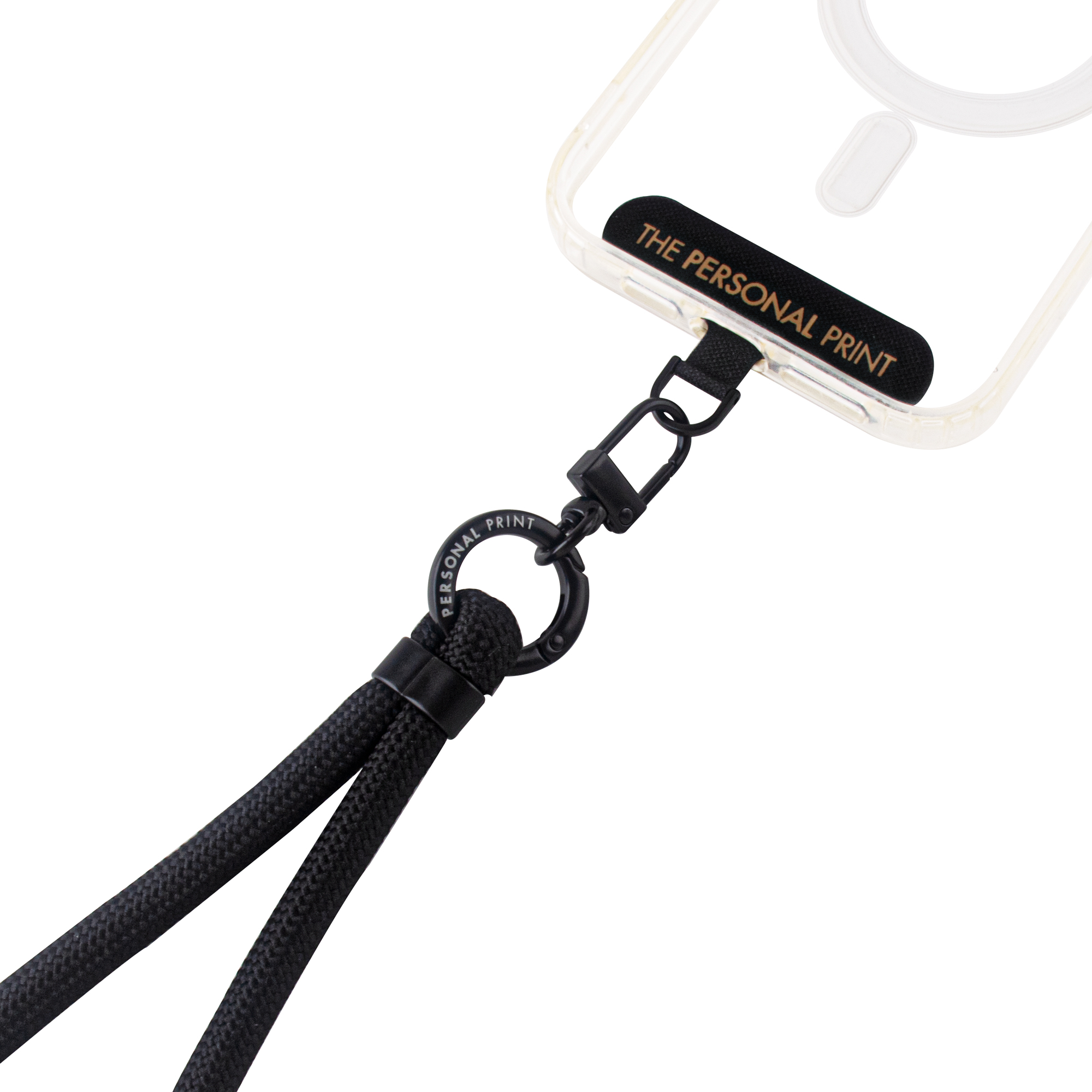 Universal Cross Body Phone Strap- Cord Black Black/Hardware - Image 2