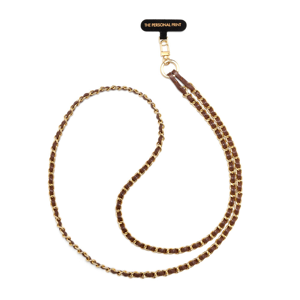 Universal Cross Body Phone Strap Leather/Gold Hardware - Image 3