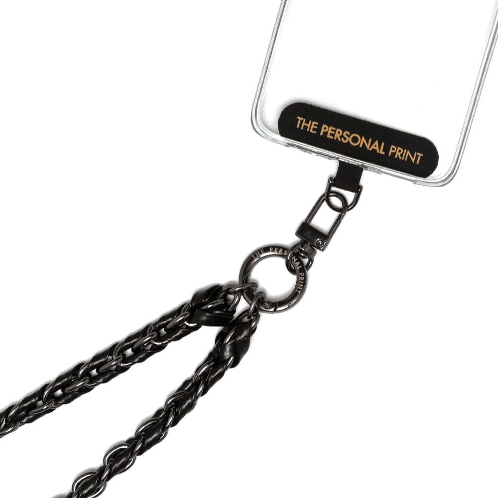 Universal Cross Body Phone Strap Twisted Leather- Black - Image 3