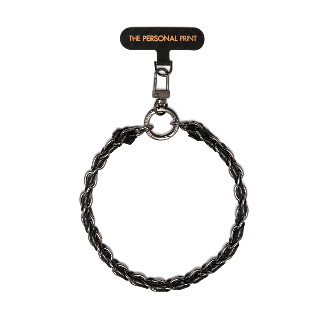Universal Wrist Phone Strap- Twisted Leather Black