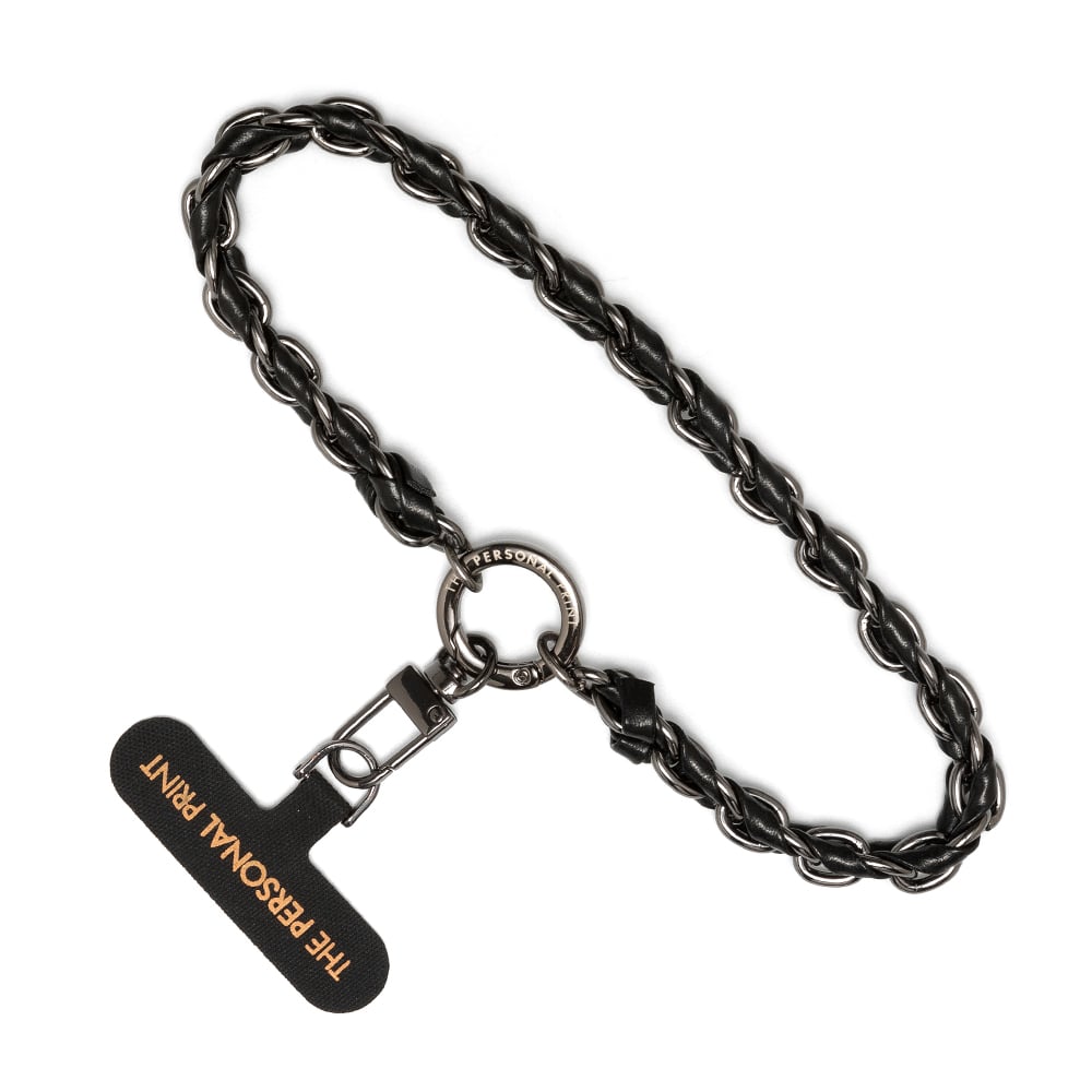 Universal Wrist Phone Strap- Twisted Leather Black - Image 4