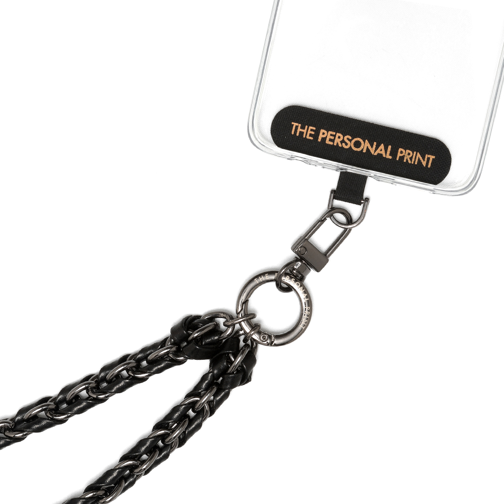 Universal Cross Body Phone Strap Twisted Leather- Black - Image 7