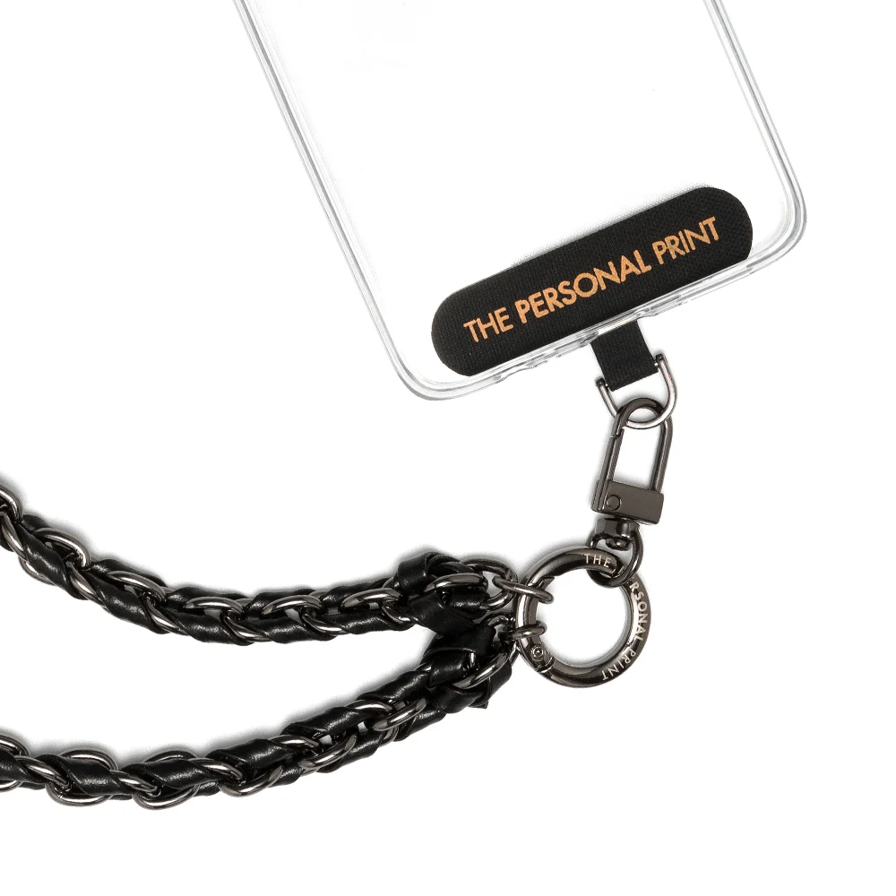 Universal Cross Body Phone Strap Twisted Leather- Black - Image 6