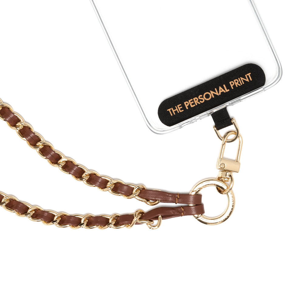 Universal Wrist Phone Strap- Leather/Gold Hardware - Image 2