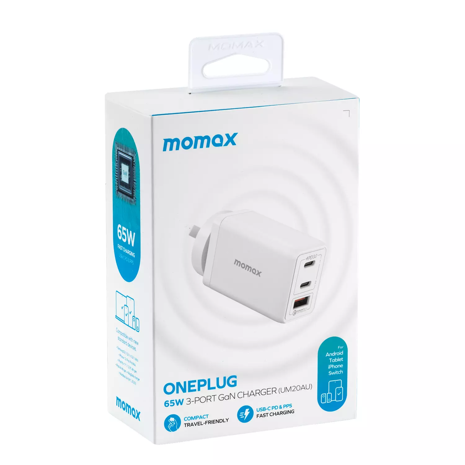 Momax ONEPLUG 65W 3-Port GaN Wall Charger - Image 7
