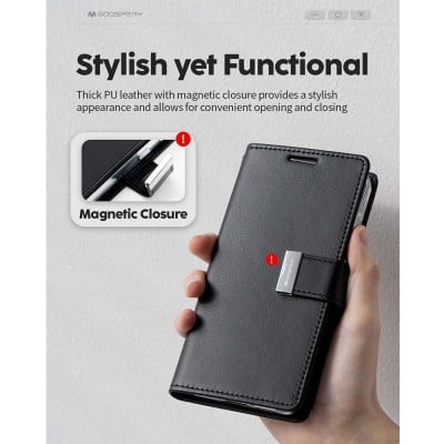 Samsung S26 Ultra Mercury Rich Diary Case Cover With Magnetic Ring - Image 2