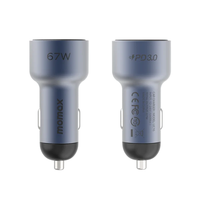 Momax MoVe Dual-Port Car Charger 67W with Charging Cable - Image 2